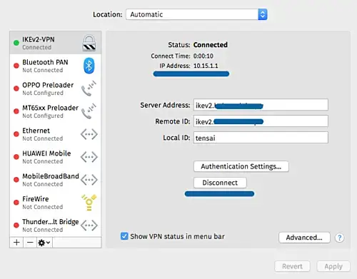 Testing IPSec on MacOS X